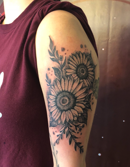 Tattoos - black work flowers - 138352